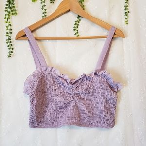 Urban Outfitters Lavender Smocked Crop Top